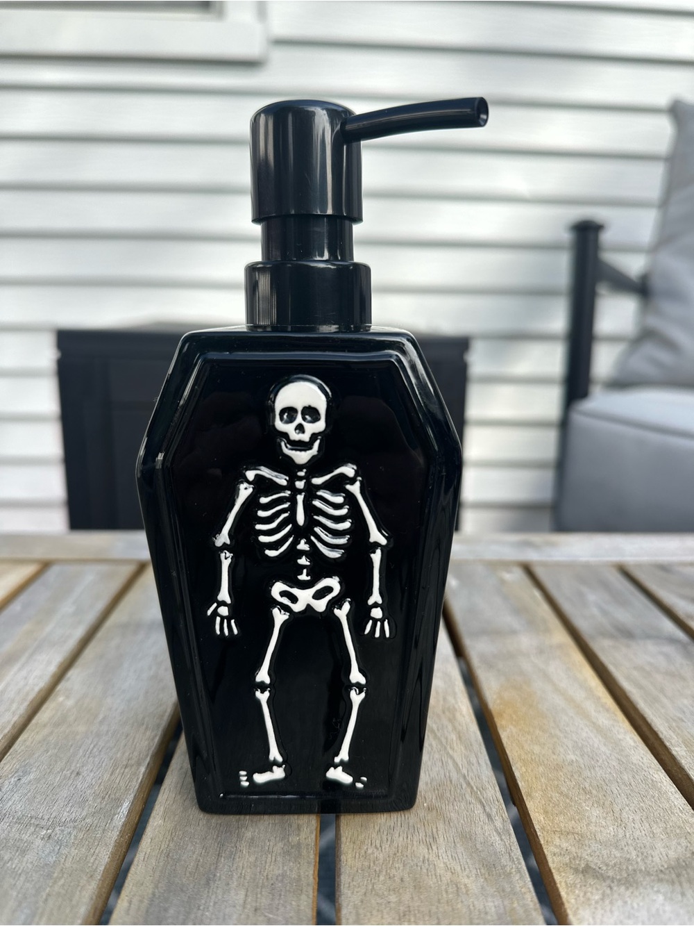 Halloween Black Skeleton Coffin Soap Dispenser NWOT